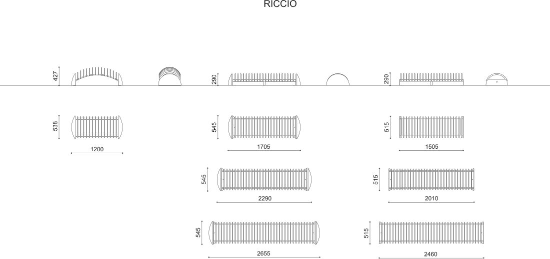 Parking à vélos droit Riccio - acier galvanisé thermolaqué avec piètements en béton ou sur platine - City design_4