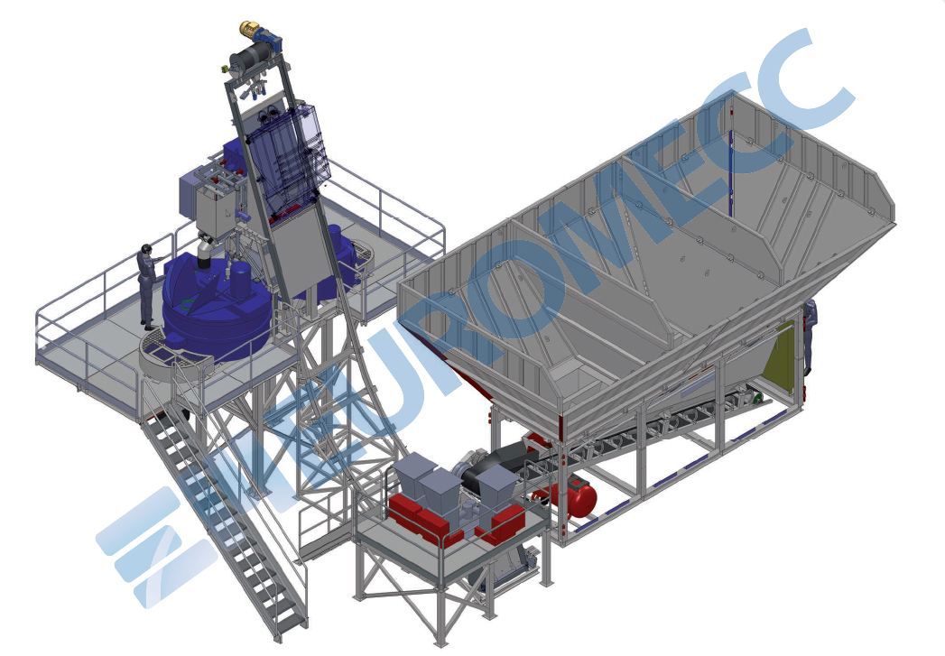 Centrale à béton Euro 3 mix/2 mp - Euromecc - 30 m3/h - 2 mélangeurs planétaires P500 et P250_4