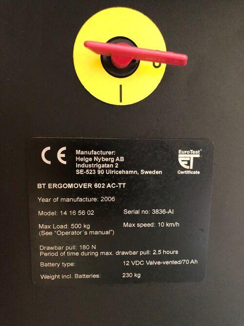 Tracteur de remorquage BT ERGOMOVER 602 AC-TT 220 - disponible en occasion et en location de courte à longue durée_4