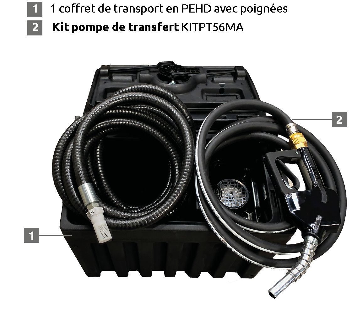 Coffret mobile avec pompe fuel, gasoil, GNR – Versions 12V, 12-24V, 220V_0
