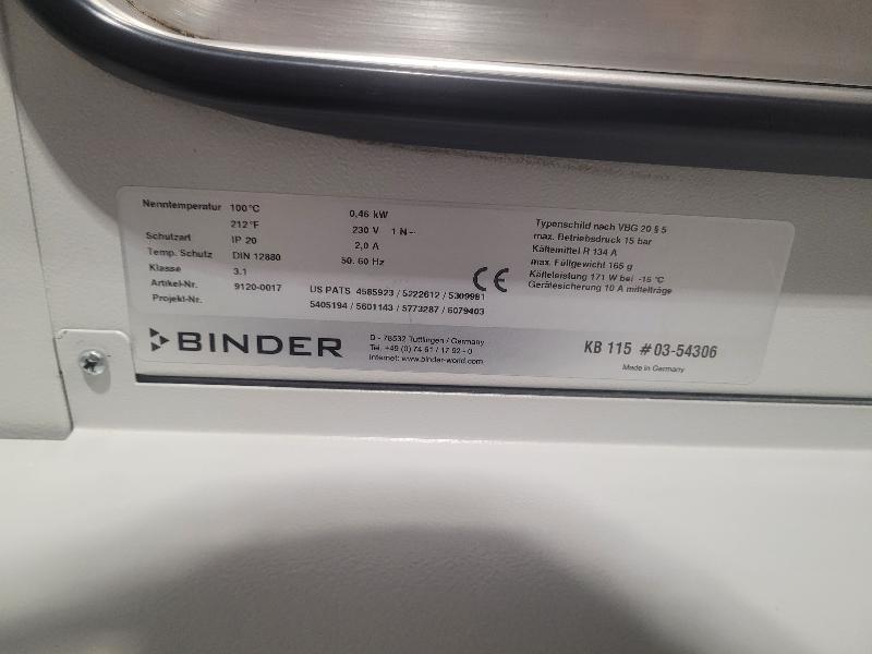 Incubateur / étuve réfrigéré BINDER KB-115 avec convection forcée 100°C_4