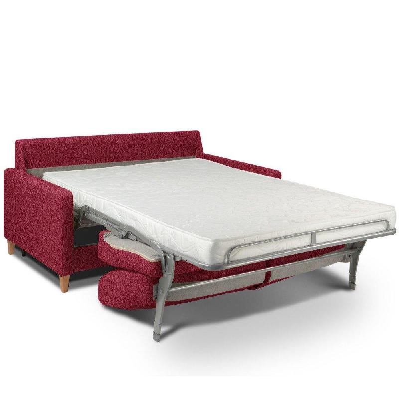 Canapé convertible OGGETTO - Matelas 16 cm - Système express - Sommier à lattes 160 cm - Rouge - RENATONISI - Polyuréthane_4