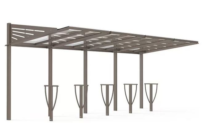 Appui vélo Lisbonne - sur platine ou scellement direct - faible encombrement - largeur 505 mm - hauteur 870 mm - tube acier 80 x 40 mm_4