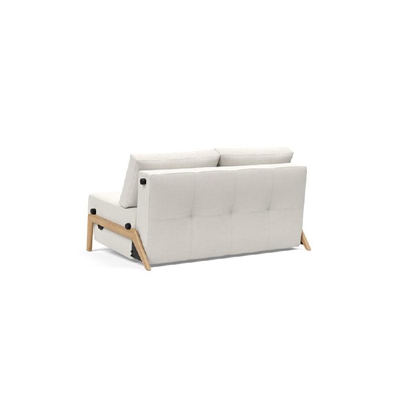 Canapé design convertible Cubed Wood 02 - Innovation Living - 200x140 cm - Tissu Vivus Dusty Off White_4