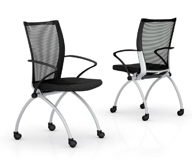 Chaise visiteurs avec assise rabattable Viena - Mobel Linea. - 1 siège_4