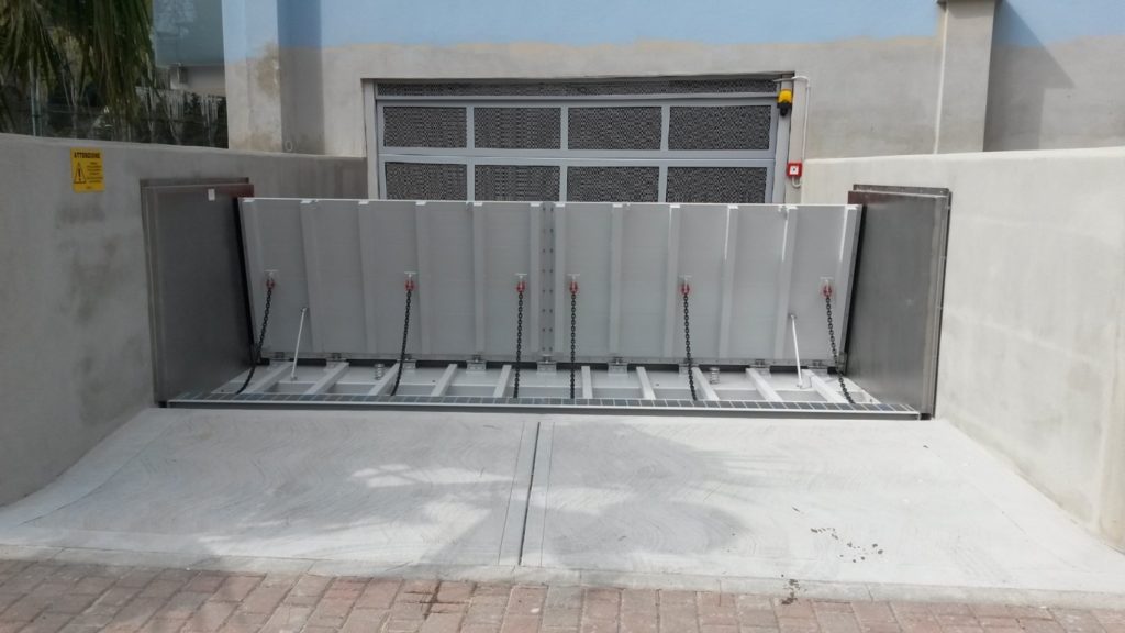 Protection contre les inondations avec barrière automatique jusqu'à 1,5 m