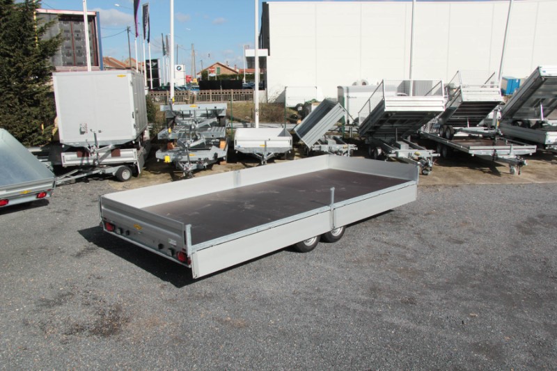 Remorque plateau HUMBAUR HN 306225 GR - 2 essieux, roues surbaissées, ridelles alu_4