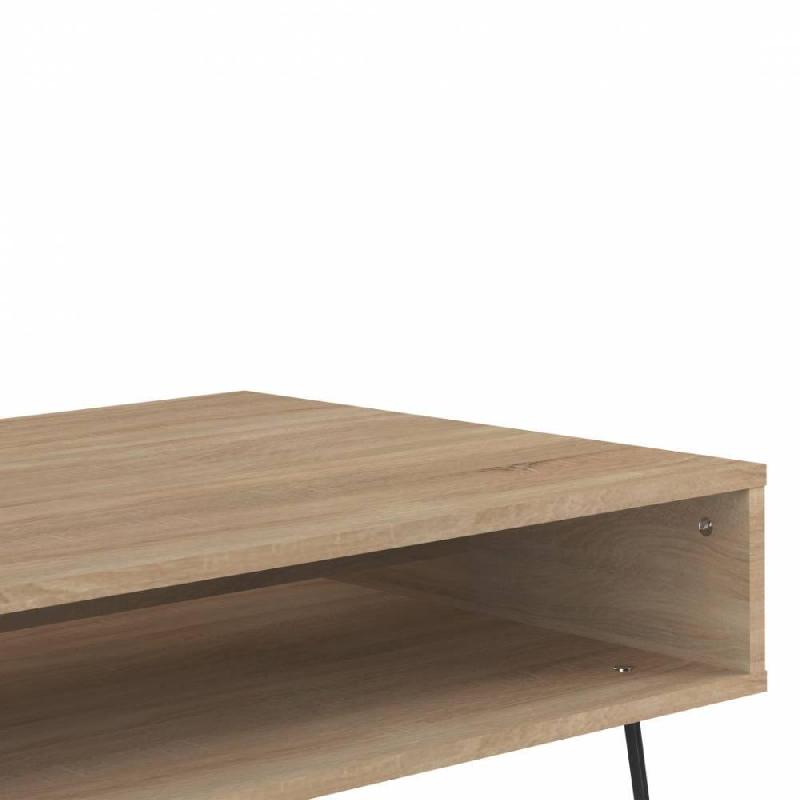 Table basse design scandinave Lackberg - chêne naturel - structure en panneaux mélaminés et piétement en métal_4