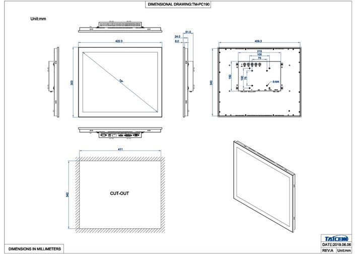 Tm-pc190 - ecrans tactiles - taicenn - résolution 1280 * 1080_4