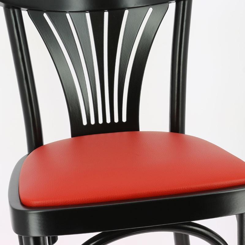 Chaise bois New Orleans assise simili rouge - ROUGE_4