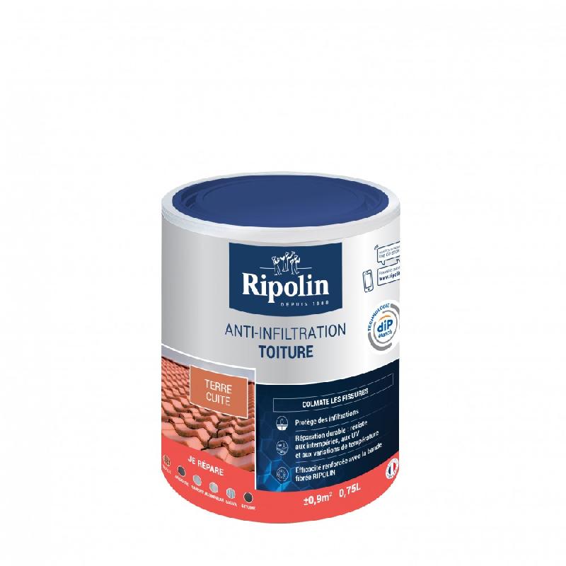 Revêtement d'étanchéité toiture RIPOLIN - Anti-infiltration terre cuite 0,75 L - Multi-supports et résistant aux intempéries_4