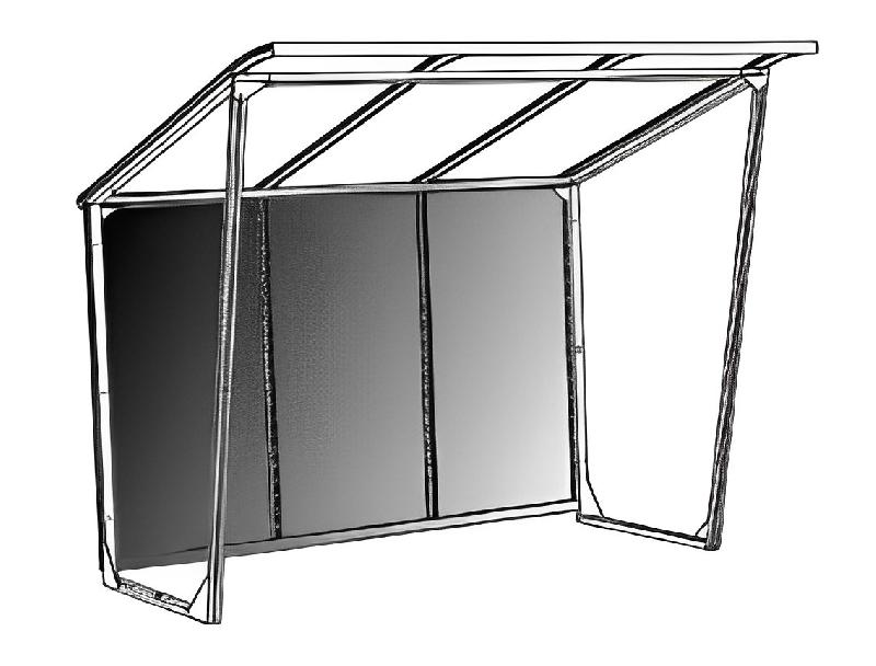 Abri cycle incliné - Structure aluminium thermolaquée - Toiture polycarbonate - Fabrication française_4