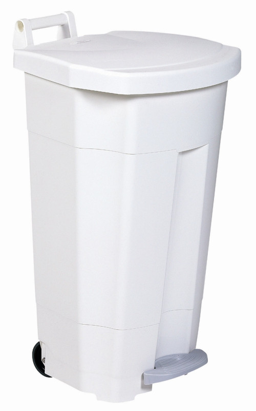 POUBELLE a pedale 90l BOOGY blanc avec couvercle coloris au choix_4