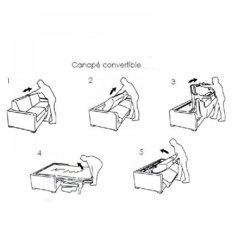 Canapé convertible NORWAY 140 cm - Matelas 16 cm - Système express - Sommier à lattes RENATONISI - Tweed jaune melon_4