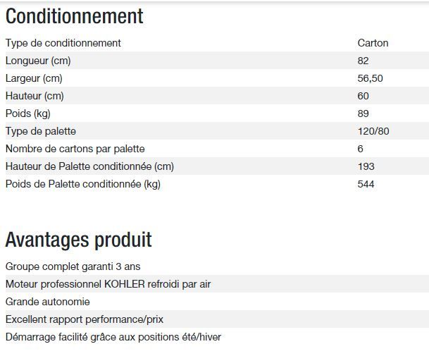 Perform 6500 XL C5 Groupe électrogène - Kohler - Puissance max 6,5 kW - 50 Hz - 230 V_4