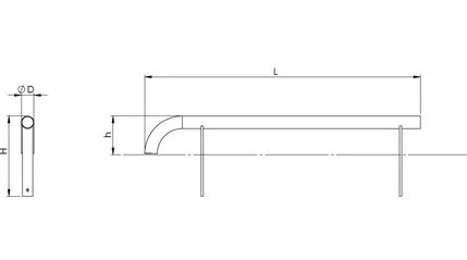 Chasse roues 1 courbe Ø 60,3 mm en acier galvanisé à sceller_4
