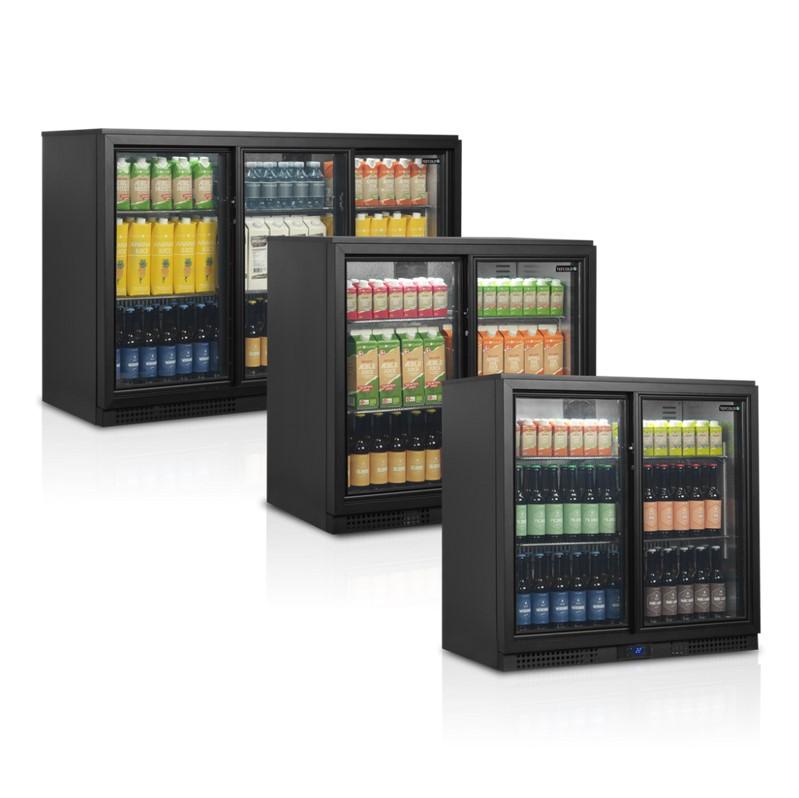 Arrière - bar 2 portes vitrées coulissantes et 4 clayettes chromées - 182 L | Tefcold - BA26S_4