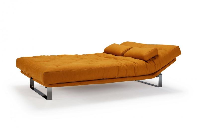 Innovation Living - Canapé convertible clic-clac Minimum - Lit 140x200 cm - Capitonné tissu Elegance Curry - Design moderne et haut de gamme_4