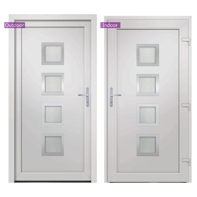 Vidaxl porte d'entrée blanc 108x208 cm pvc 3187848_4