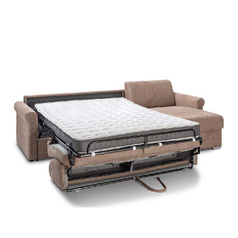 Canapé d'angle convertible Romantico - système ouverture express - matelas 16 cm - microfibre taupe clair_4