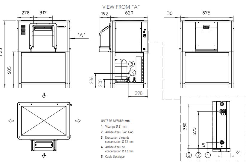 Équipement réfrigérant avec groupe intégré et finition professionnelle