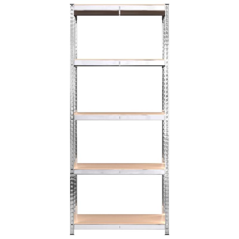 Vidaxl étagères à 5 niveaux 2 pcs argenté acier et bois d'ingénierie 3154161_4