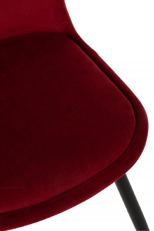 Chaise Helena Bordeaux - Métal laqué noir et tissu velours pour salle à manger_4