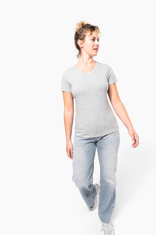 T-shirt col V manches courtes femme - Réf: K3015 - Kariban - 97% coton / 3% élasthanne_4