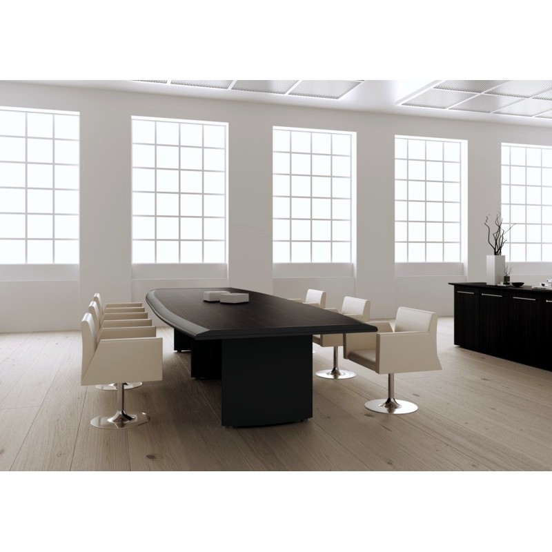 Table de réunion ARCO - bois laqué noir, plateaux et façades plaqués avec vernis opaque translucide_4