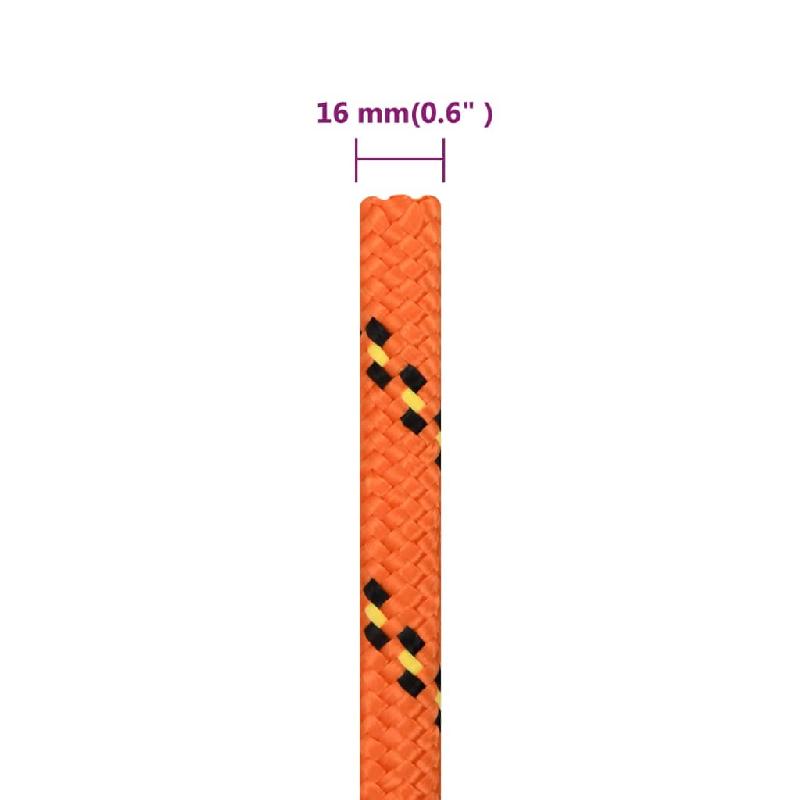 Vidaxl corde de bateau orange 16 mm 100 m polypropylène 152680_4