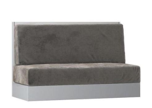 Armoire lit escamotable Genius Sofa - Blanc Mat Canapé Gris - Couchage 140x200 cm avec ouverture assistée_4