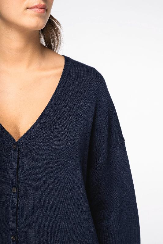Cardigan écoresponsable en Lyocell pour femme - Native Spirit - Réf : NS922 - 50% coton biologique et 50% Lyocell TENCEL_4