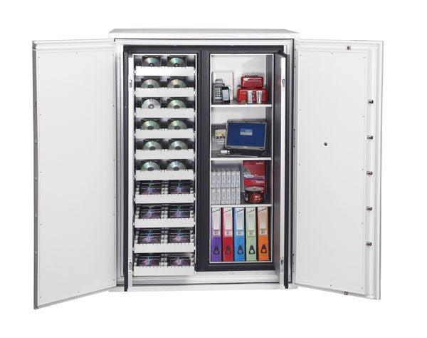 Armoire forte ignifuge 2 H - 2 étagères 5 plateaux multimedia - PHOENIX DATA COMMANDER DS4623 - Serrure à clé_4