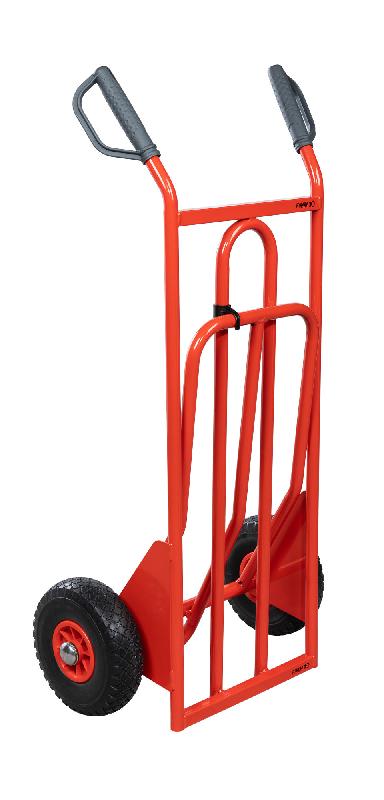 Diable à poignées à garde classique - 190259 – Bavette fixe + repliable - Roues pneumatiques_4