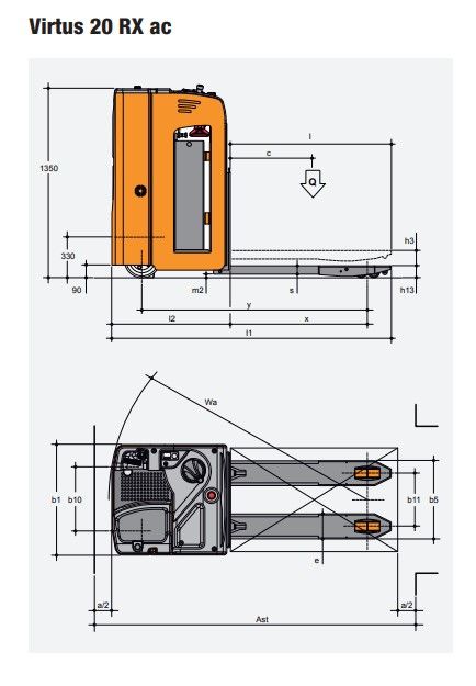 Virtus 20 RX ac - Transpalette électrique OMG SRL - capacité 2.0 t avec opérateur semi-assis et batterie 24V_4