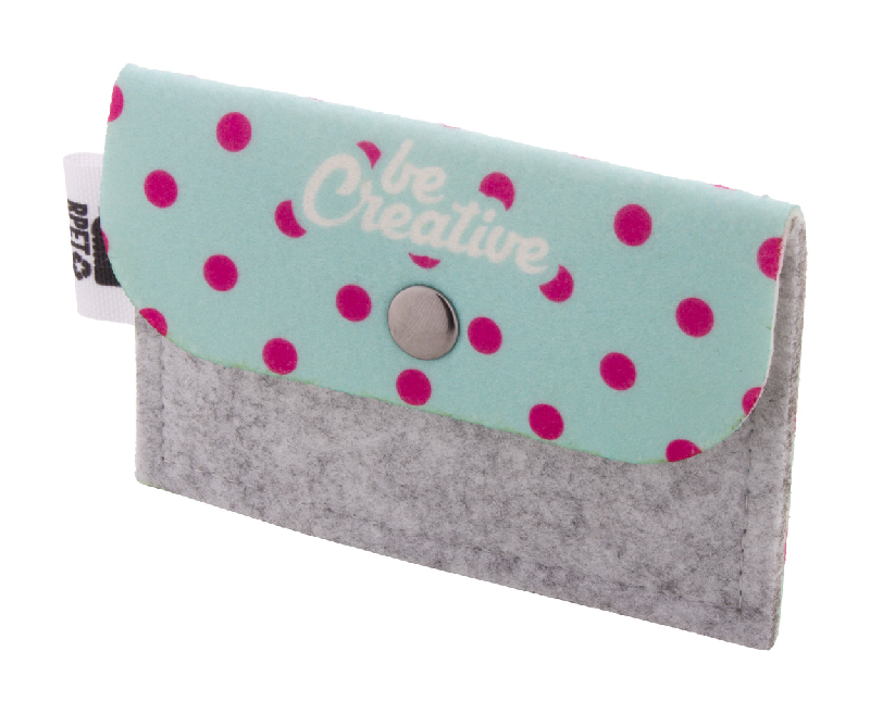 Porte-monnaie sur mesure en feutre RPET - impression quadri - 18g - couleur gris_4