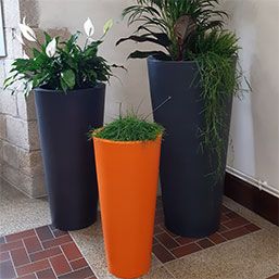 Pot rond en polyéthylène rotomoulé - URBAN DESIGN ROND avec bac hauteur 400 mm, 21 coloris disponibles_4