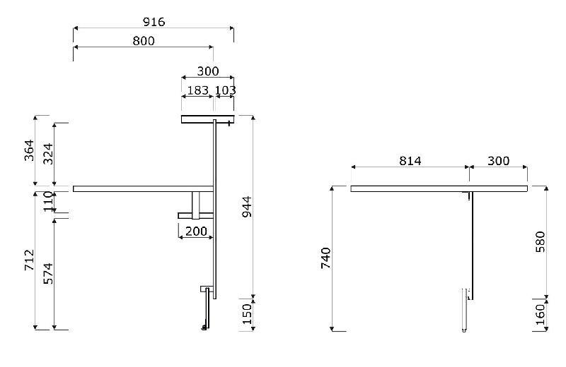 Bureau d'accueil avec rangement Valde - MDD - 192, Blanc brillant_4