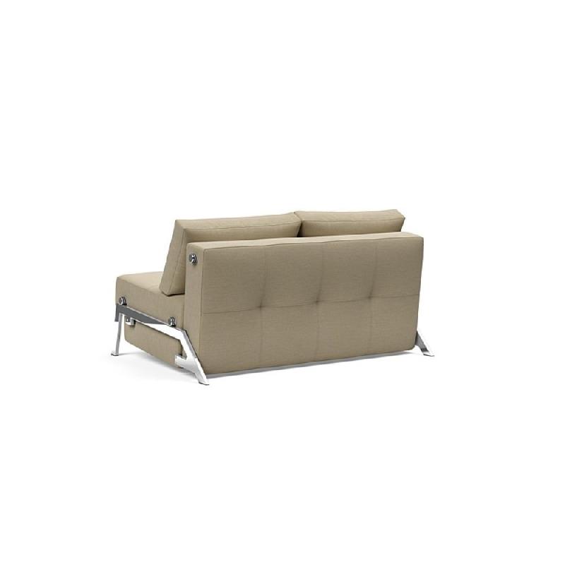 Innovation Living - Canapé design Cubed 02 Chrome convertible 200x140 cm - Tissu Vivus Dusty Sand_4