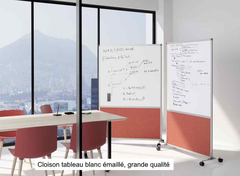 Cloison bois, tissu ou acoustique REY - finitions mélamine, semi-vitrées ou pleines - kit de montage inclus_4