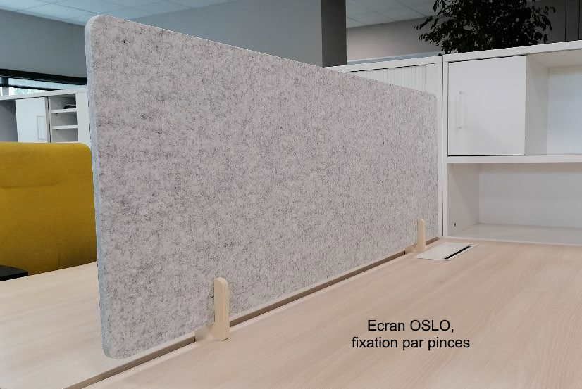 Écran de bureau acoustique OSLO - écologique et performant avec piétements en bois naturel_4