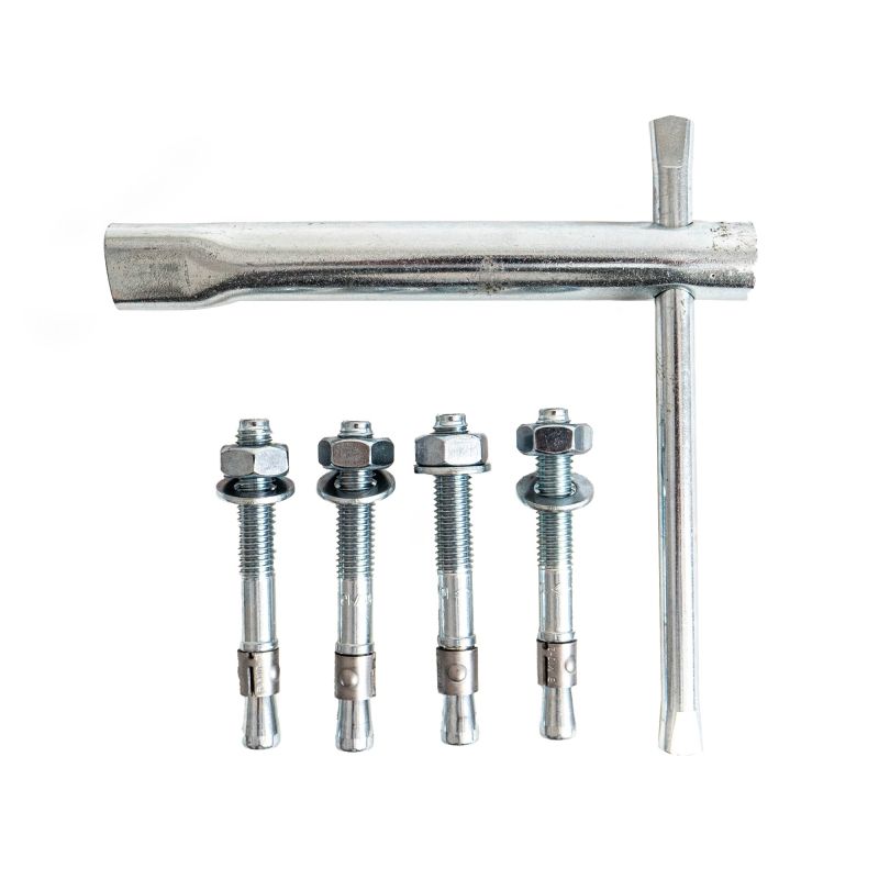 Pro-park-lock-tri (203032) - potelet rond de sécurité rabattable - groupe rms - avec clé pompier sur platine - matériau : acier galvanisé, peint en blanc_4