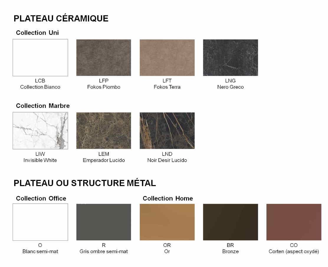 Table de réunion X6 - Plateau grès façon marbre et structure en acier - Design élégant et raffiné_4