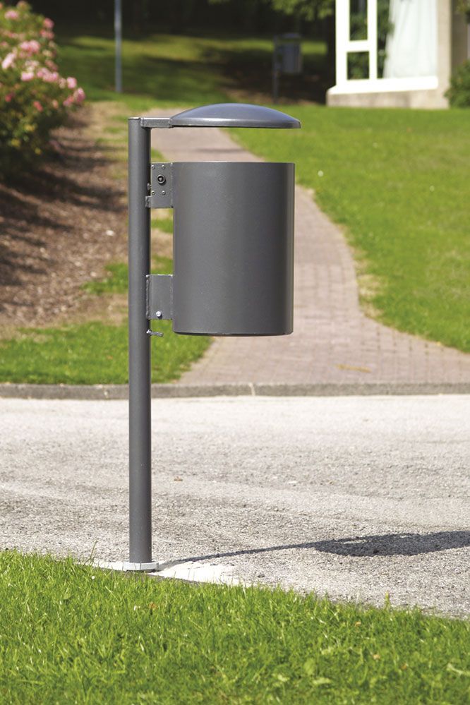 ABES Poubelle publique cylindrical 524 - 33L - Disponible en acier galvanisé ou revêtement par poudre RAL standard_4