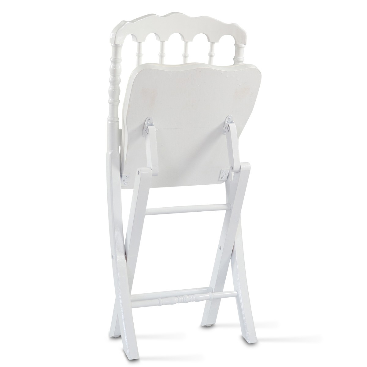 Lot de 2 chaises pliantes Napoléon III - Bois de hêtre vernis - Galette amovible - Usage intérieur/extérieur_4