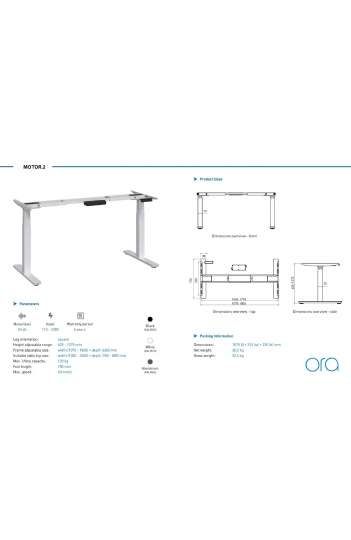 Piètement de bureau électrique réglable en hauteur - 2 moteurs - Hauteur 62.5 cm à 127.5 cm - Charge 120 kg_4