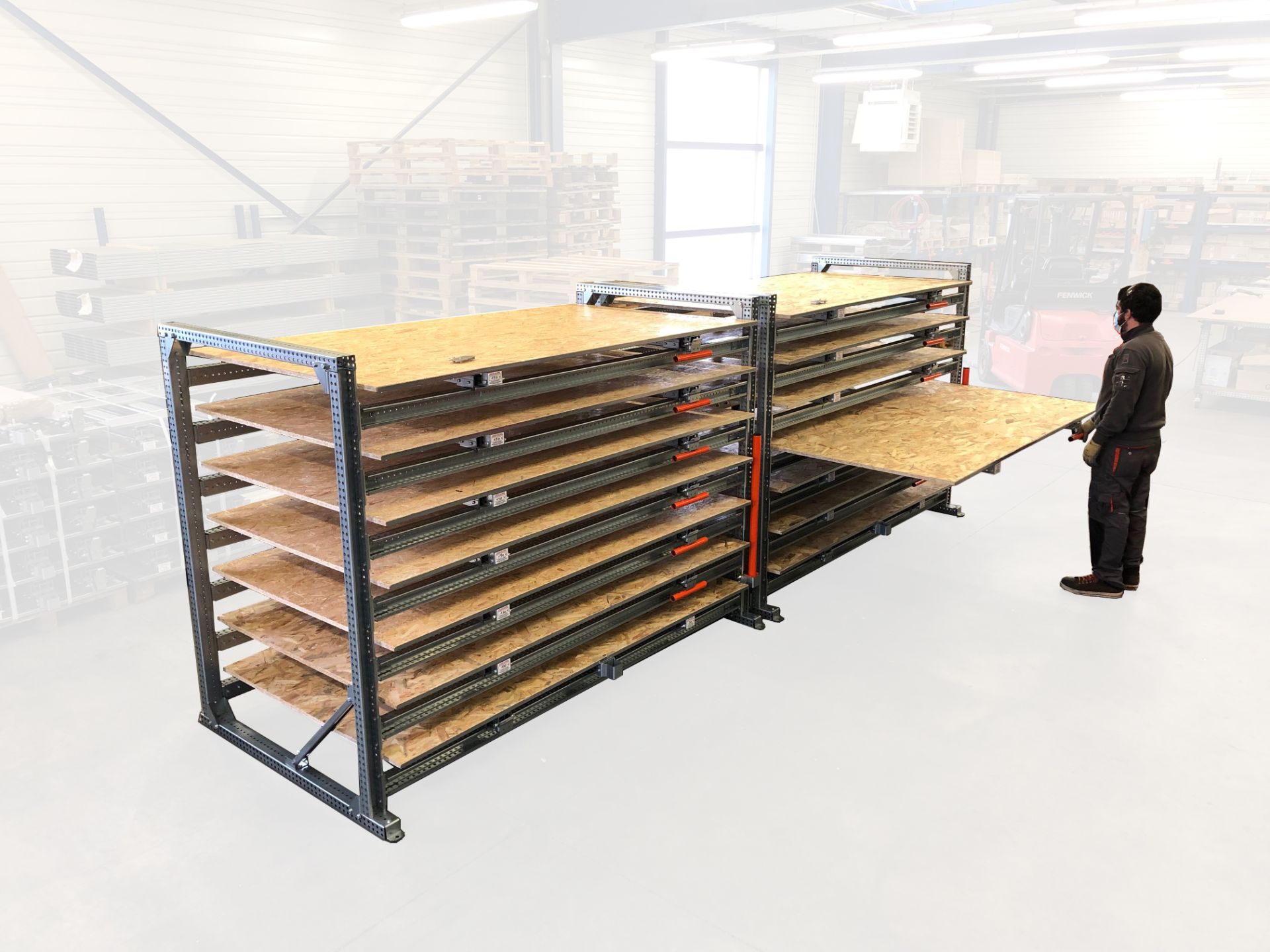 Rack à tiroirs STOCK3P - Pour tous types de palettes, bacs plastique et cartons - Ergonomie et capacité jusqu'à 3000 kg_4