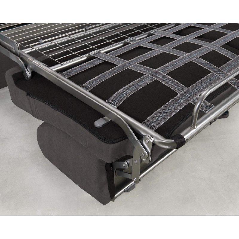 Canapé convertible express CRÉPUSCULE - Matelas 140cm Comfort BULTEX® - Microfibre taupe_4