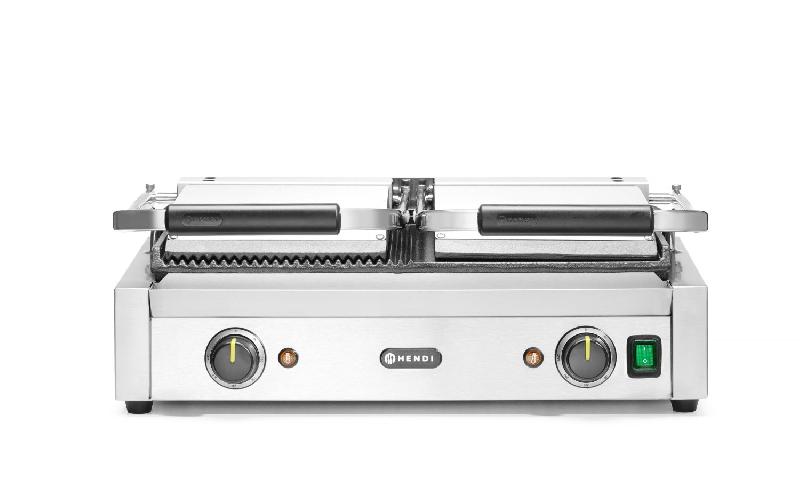 Grill de contact modèle double 1/2 rainuré 1/2 lisse inf.475x230mm HENDI_4