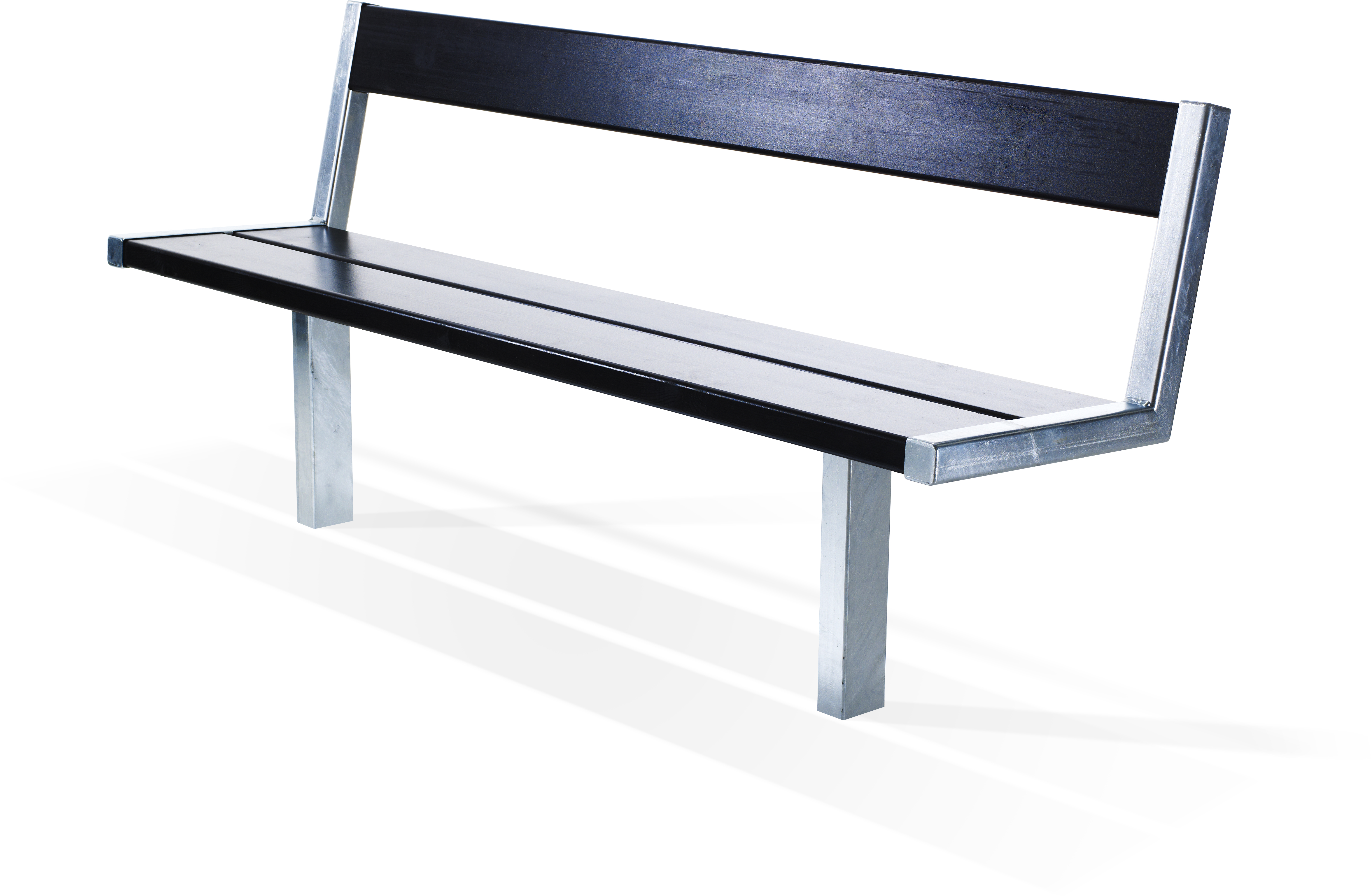 Banc public Pixbo réf 8037076 - Hags - Noir/Galvanisé - Scellement béton_4